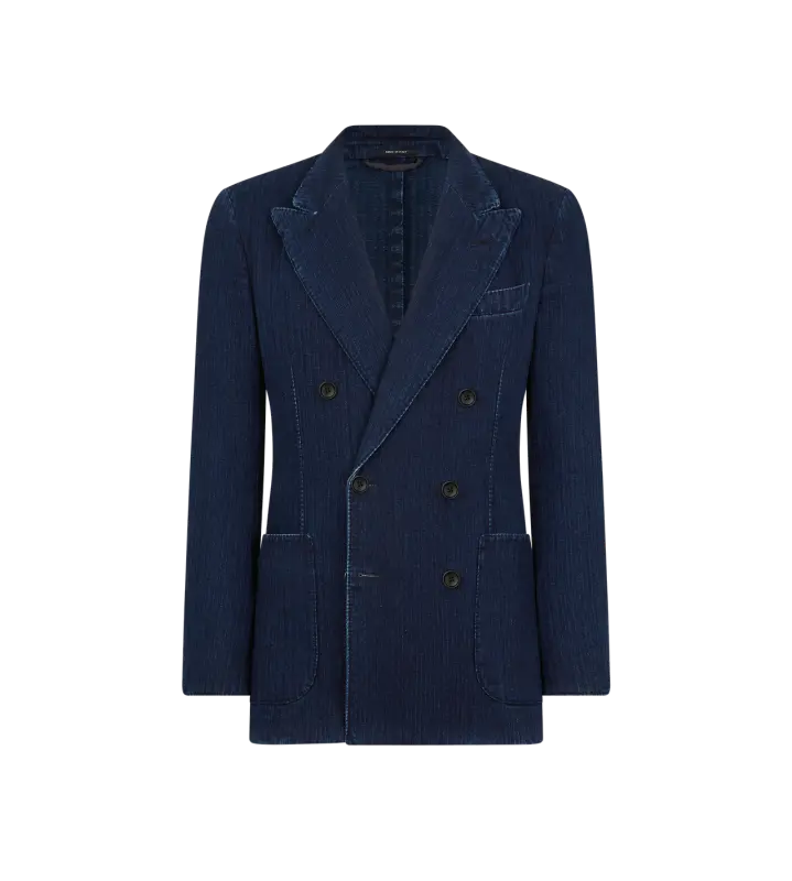 INDIGO HERRINGBONE JACKET INDIGO online